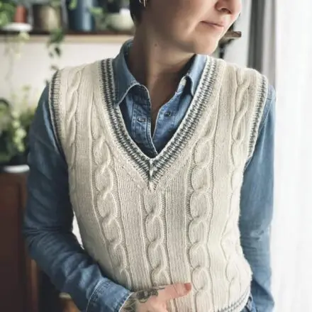 Oxford Vest wzór z włóczką
