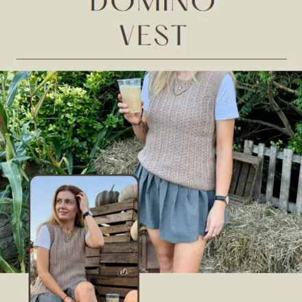 Domino Vest wzór na druty z włóczką