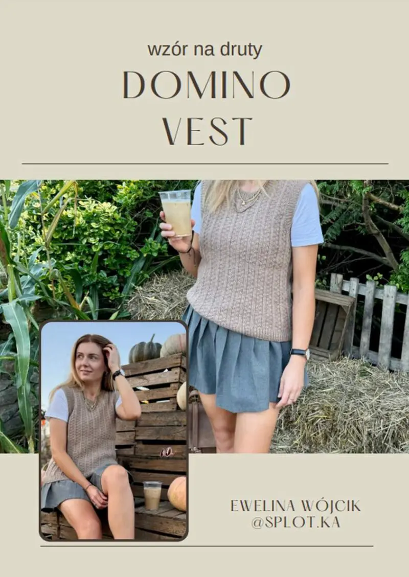 Domino Vest wzór na druty z włóczką