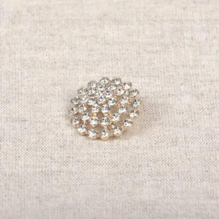 Guziki Bling złote z kolorowym szkłem 1 szt.
