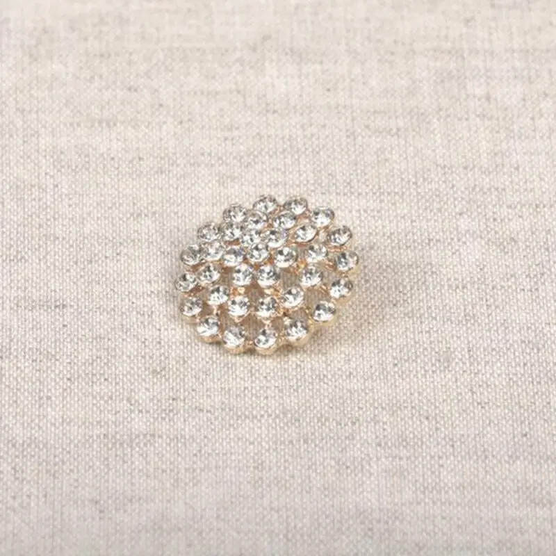 Guziki Bling złote z kolorowym szkłem 1 szt.