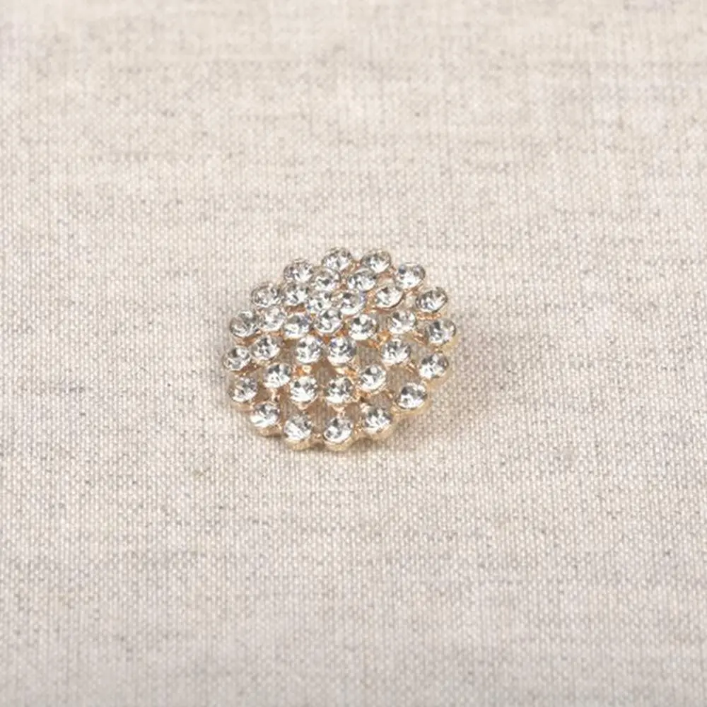 Guziki Bling złote z kolorowym szkłem 1 szt.