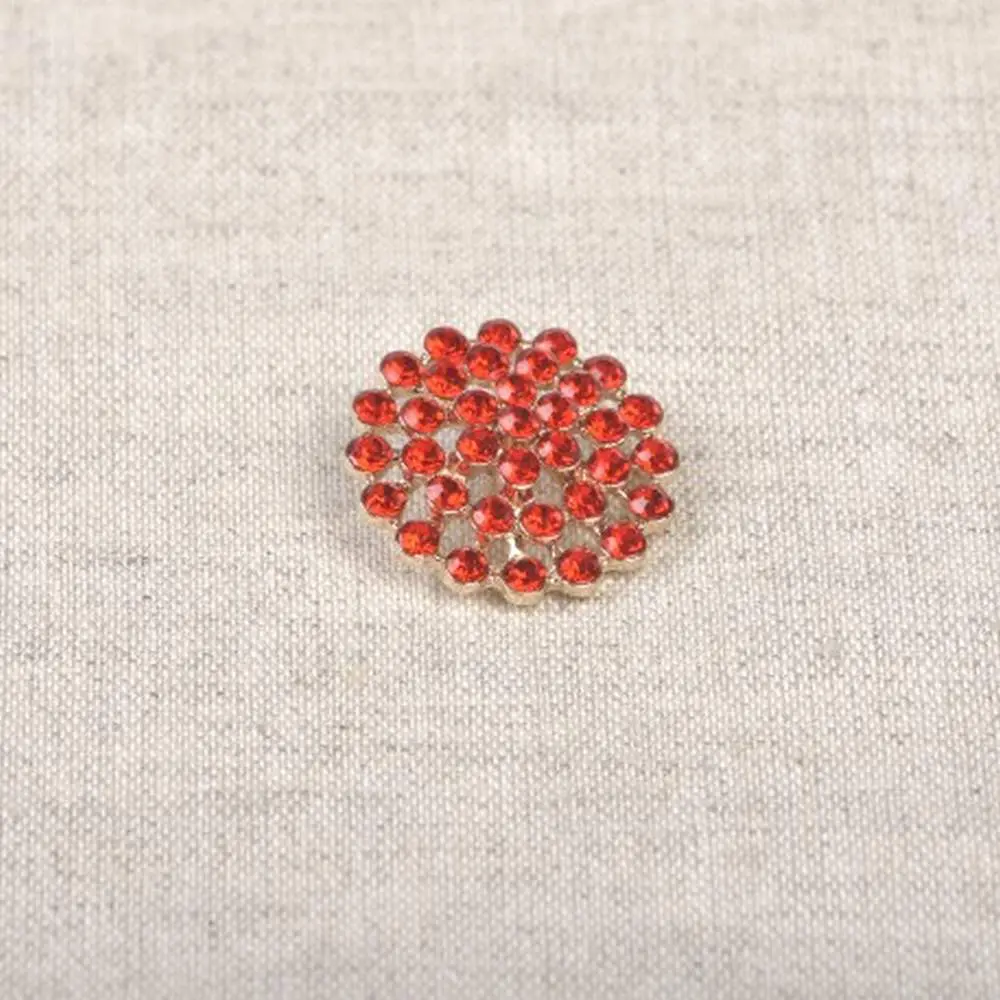 Guziki Bling złote z kolorowym szkłem 1 szt.