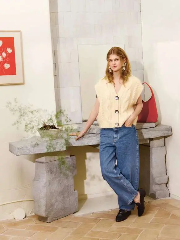 Harper Vest 2502-05 zestaw wzór na druty z włóczką