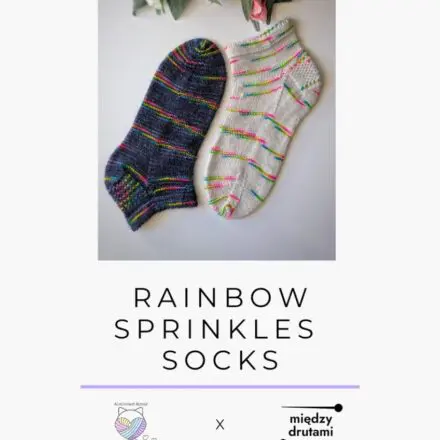 Rainbow Sprinkles Socks wzór na druty z włóczką