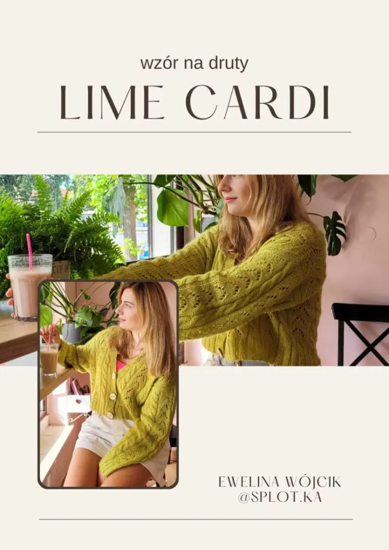 Lime Cardi wzór z włóczką