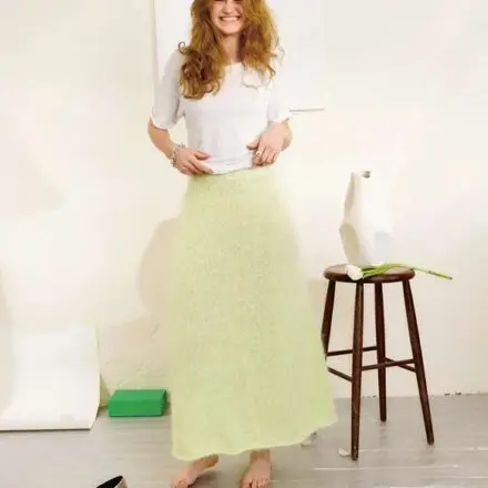 Luna Skirt Long 2502-08 zestaw wzór na druty z włóczką