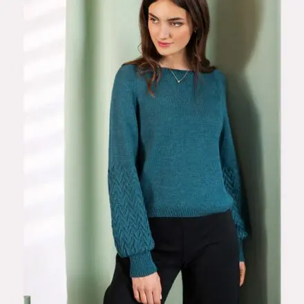 Juna Pullover wzór na druty z włóczką Pinta Pascuali
