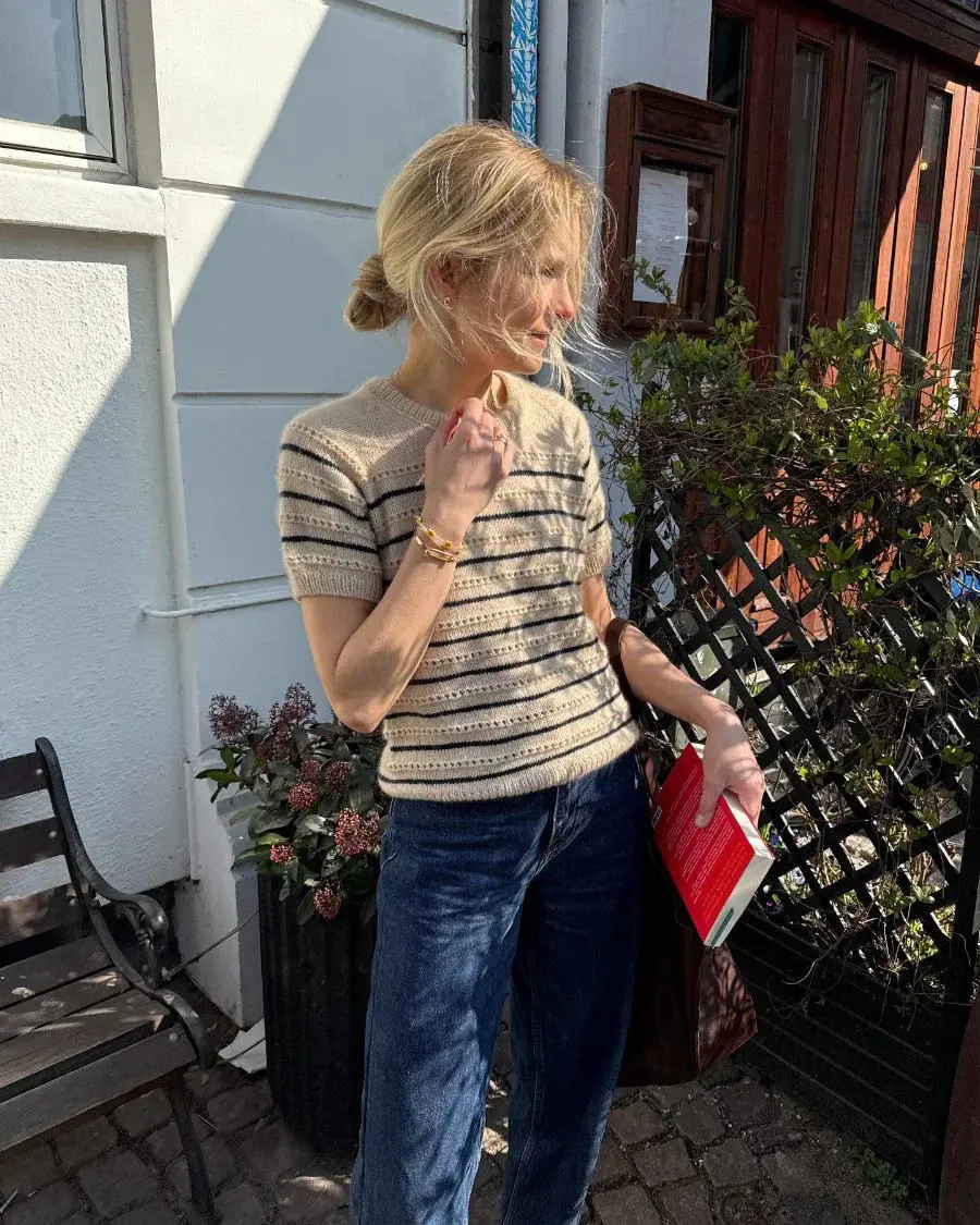 PetiteKnit Ida Tee zestaw wzór na druty z włóczką