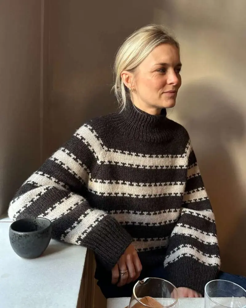 Key Sweater PetiteKnit zestaw na druty wzór z włóczką