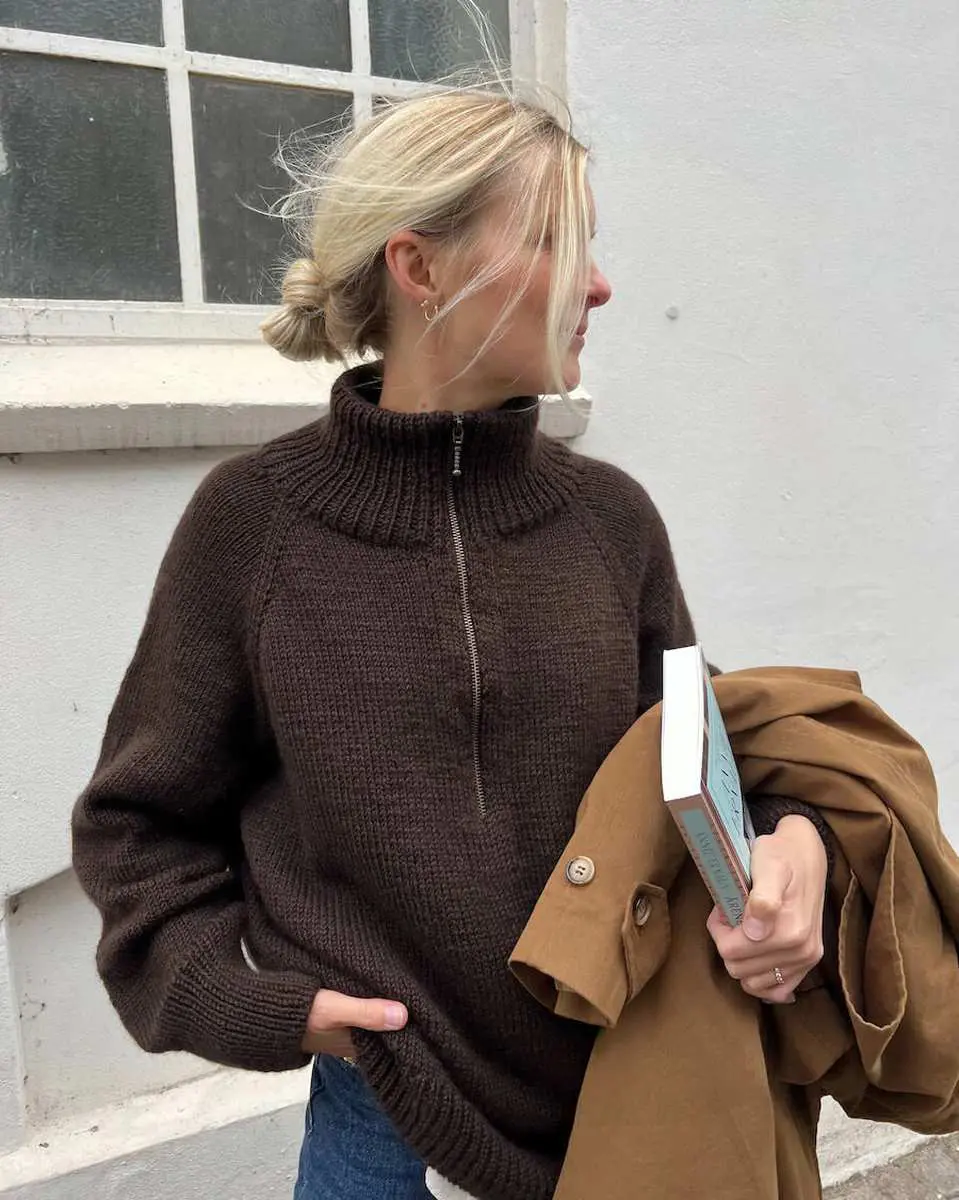 PetiteKnit wzory Zipper Sweater Light