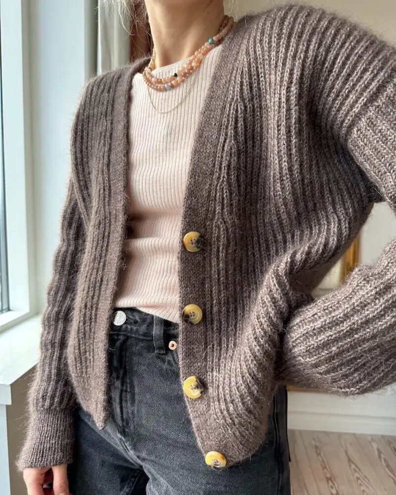 PetiteKnit wzory Agnete Cardigan