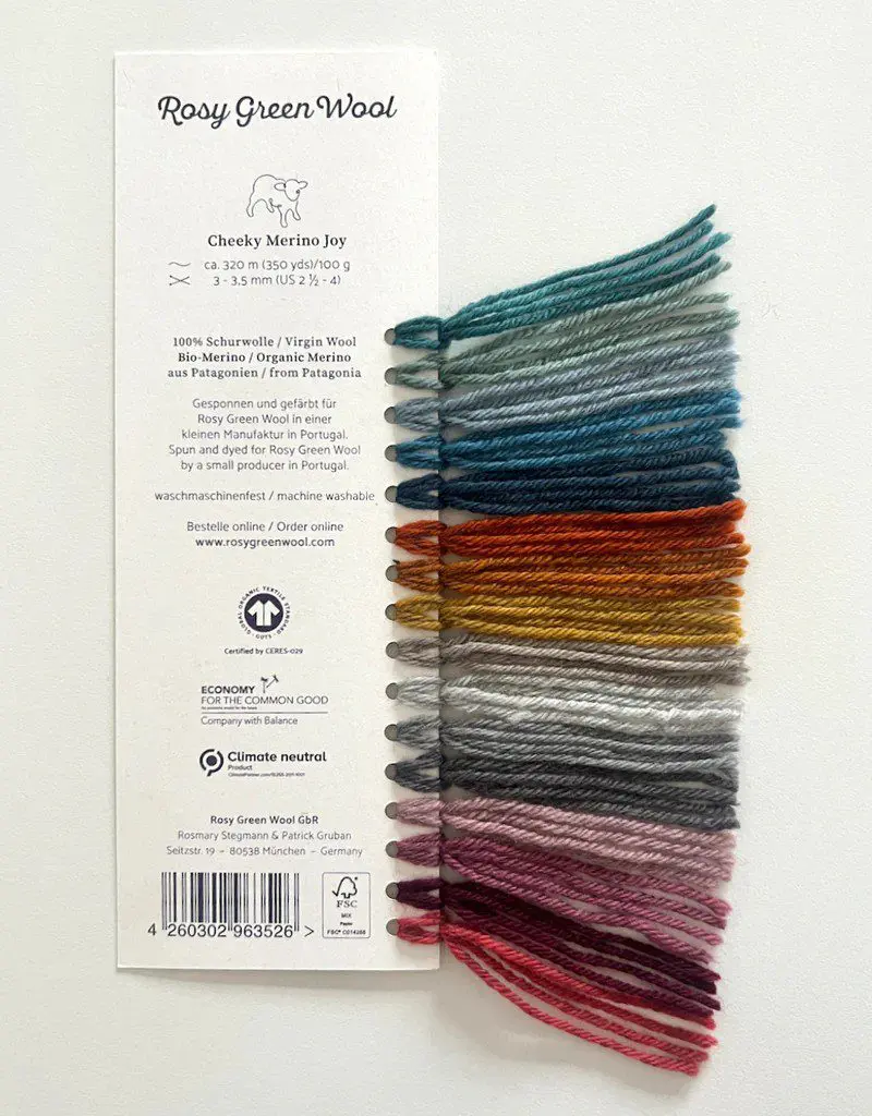 Rosy Green Wool wzornik kolorów włóczek