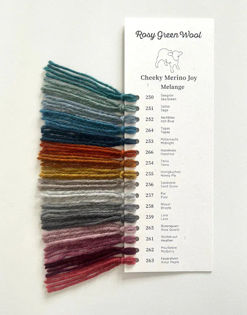 Rosy Green Wool wzornik kolorów włóczek