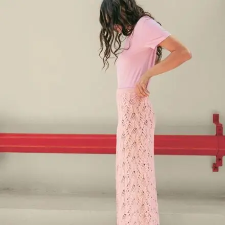 Summer Skirt Long 2504-03c wzór na druty z włóczką