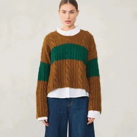 Brady Sweater 2507-01b wzór na druty z włóczką