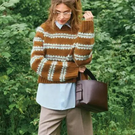 Ridge Sweater 2507-08 wzór na druty z włóczką