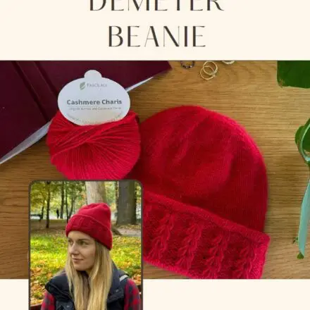 Demeter Beanie zestaw wzór na druty z włóczką
