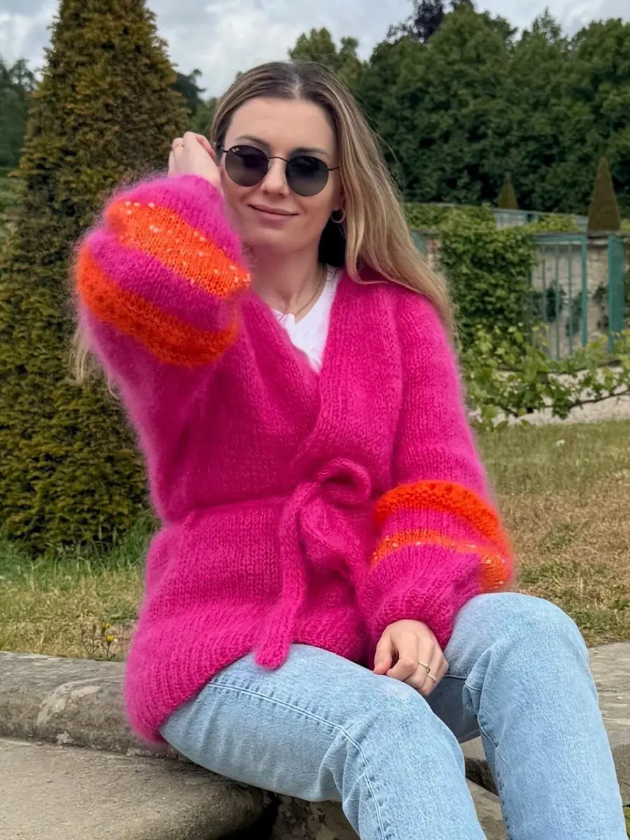 Kimono wzór na druty z włóczką Ballerina Chunky Sandnes Garn