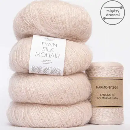 Zestaw włóczek na sweter moher + cienkie merino