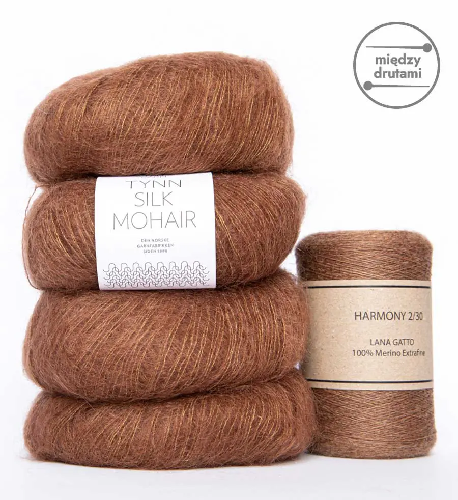 Zestaw włóczek na sweter moher + cienkie merino