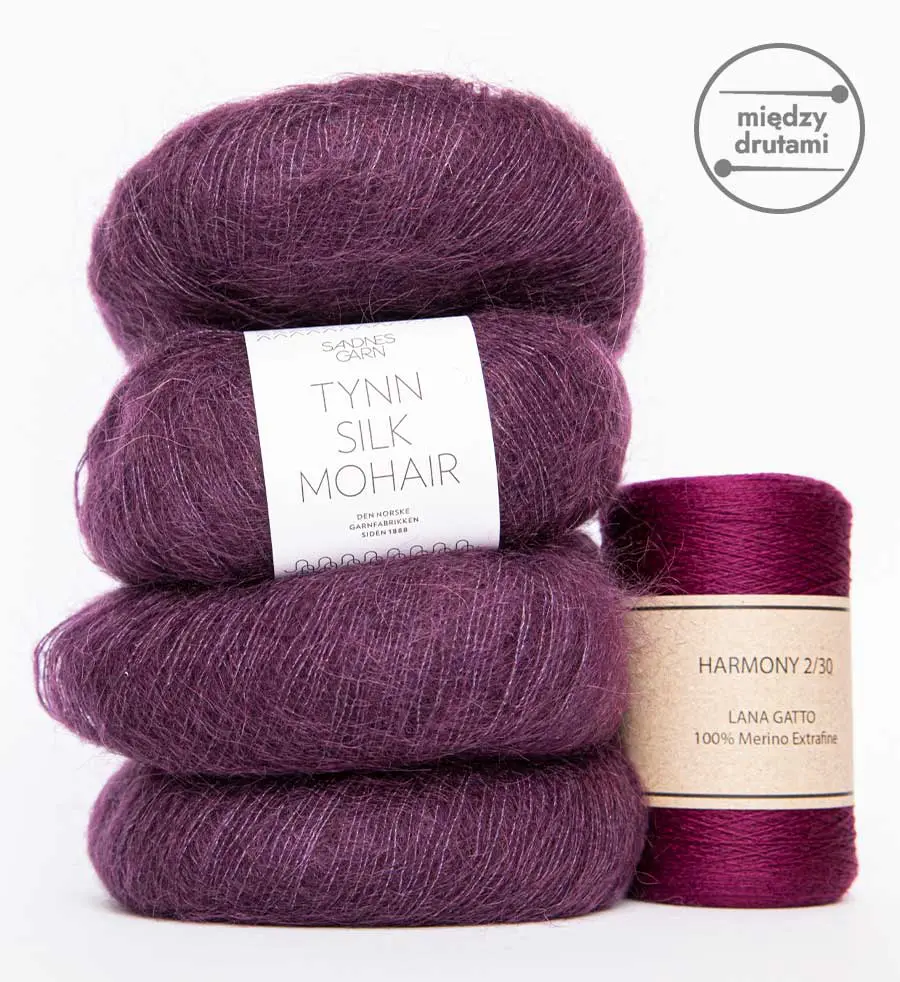 Zestaw włóczek na sweter moher + cienkie merino