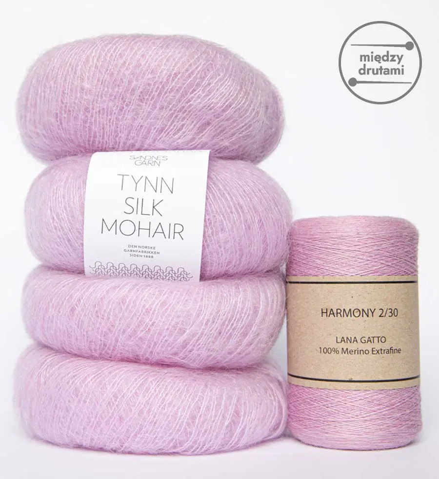 Zestaw włóczek na sweter moher + cienkie merino