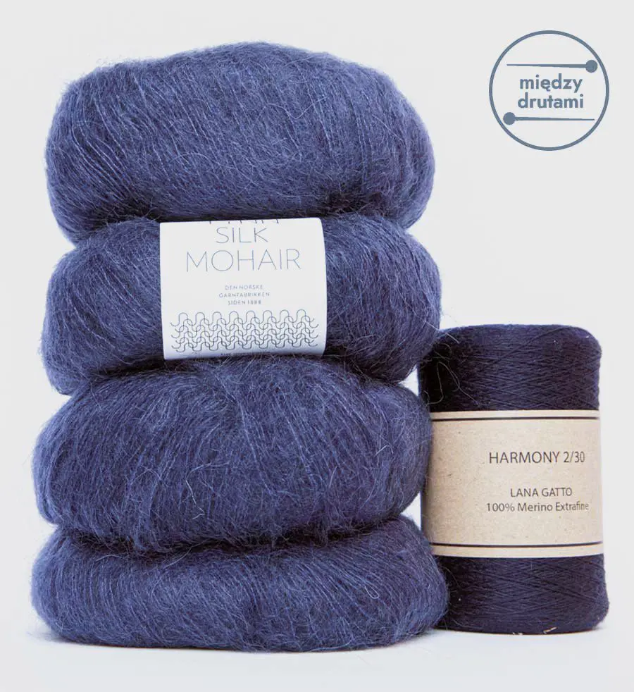 Zestaw włóczek na sweter moher + cienkie merino