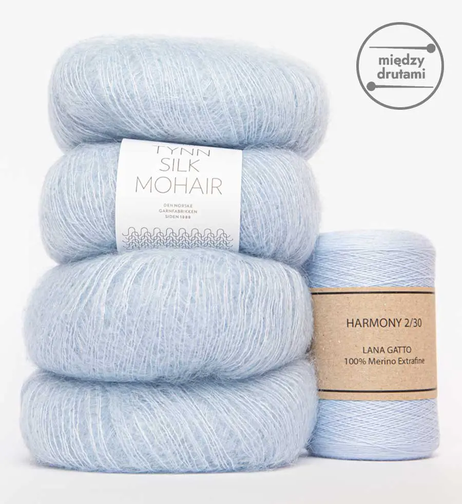 Zestaw włóczek na sweter moher + cienkie merino