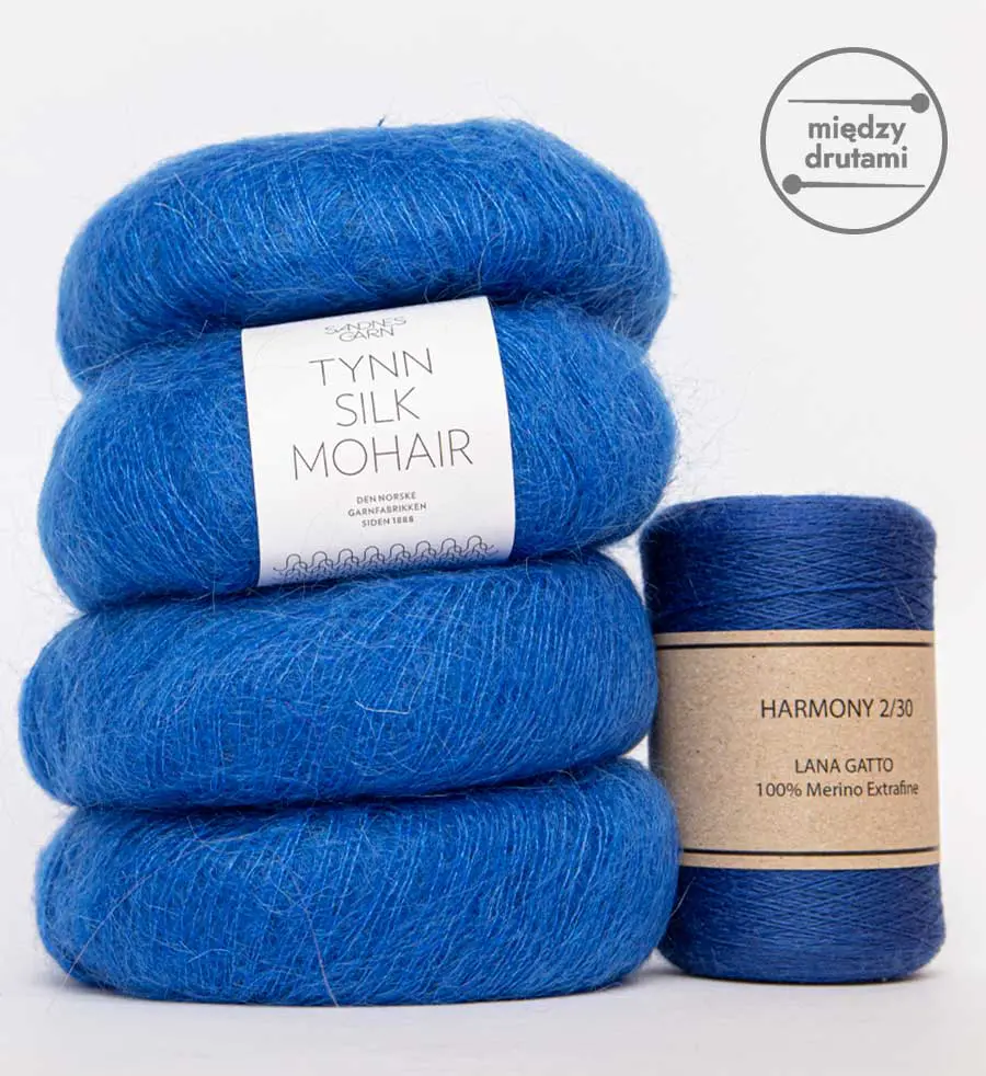 Zestaw włóczek na sweter moher + cienkie merino