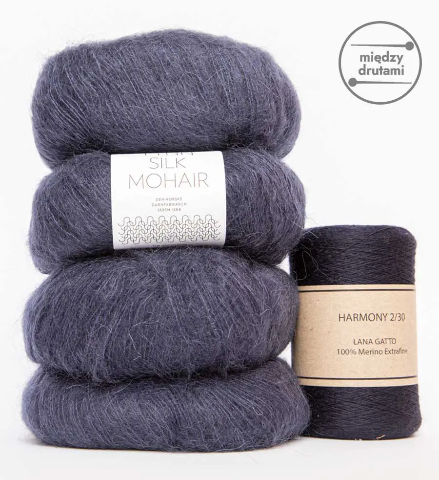 Zestaw włóczek na sweter moher + cienkie merino