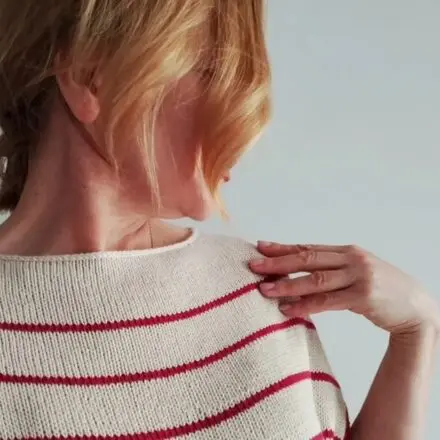 Striped Shirt wzór na druty z włóczką Cumbria wersja kolorowa