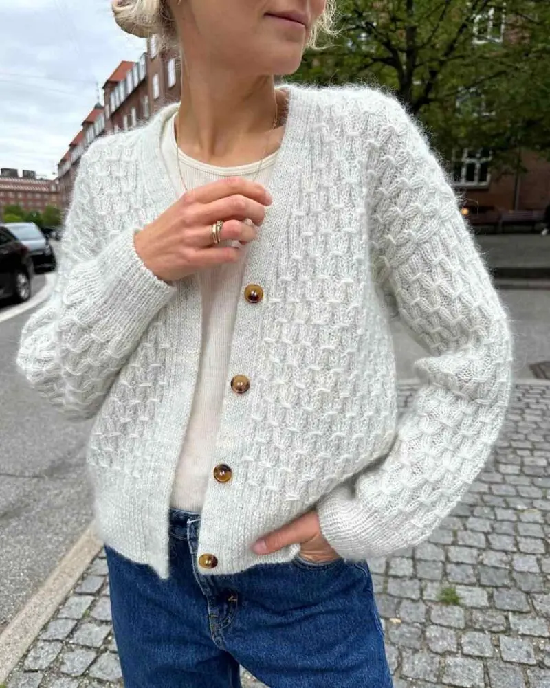 PetiteKnit wzory Jenny Jacket V-NECK