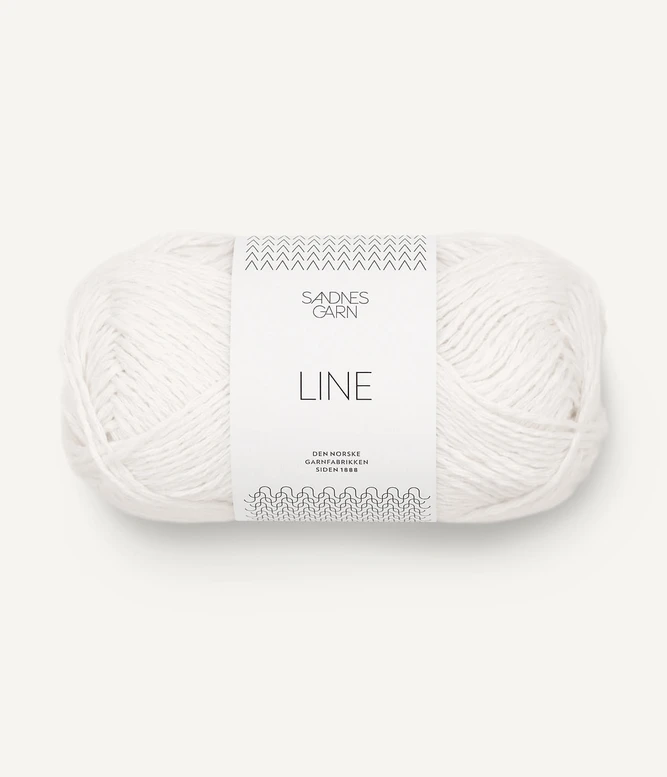 Line włóczka bawełniana z lnem Sandnes Garn w kolorze białym 1001