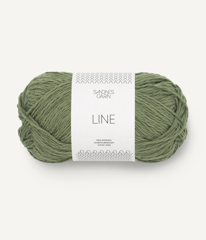 Line włóczka bawełniana z lnem Sandnes Garn w kolorze zielonym khaki 9062