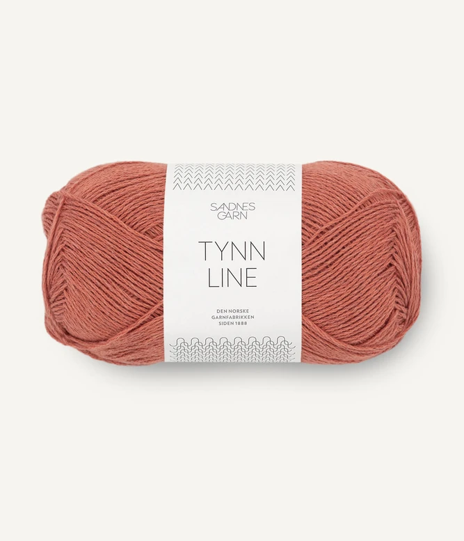 Tynn Line cienka włóczka bawełniana z lnem Sandnes Garn w kolorze terakoty 4234