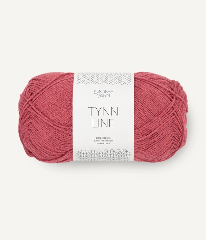 Tynn Line cienka włóczka bawełniana z lnem Sandnes Garn w kolorze malinowym 4335