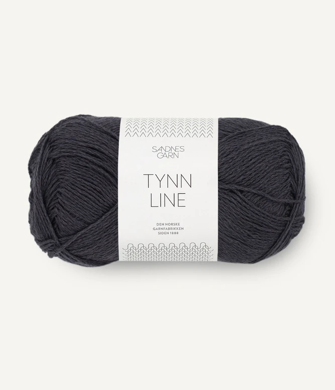 Tynn Line cienka włóczka bawełniana z lnem Sandnes Garn w kolorze antracytowym 6080