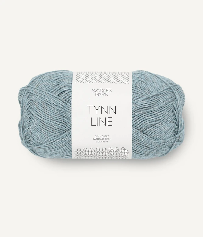 Tynn Line cienka włóczka bawełniana z lnem Sandnes Garn w kolorze niebieskim lodowym 6531
