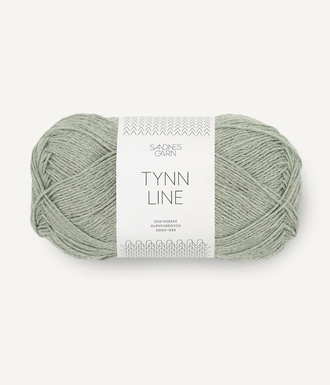 Tynn Line cienka włóczka bawełniana z lnem Sandnes Garn w kolorze zielonym szałwiowym 8521