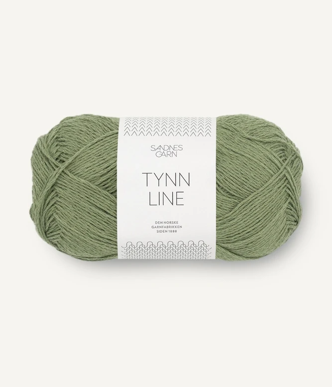 Tynn Line cienka włóczka bawełniana z lnem Sandnes Garn w kolorze zielonym oliwkowym 9062