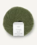 włóczka tynn silk mohair Sandnes Garn moherowa z jedwabiem w kolorze zielonym oliwkowym