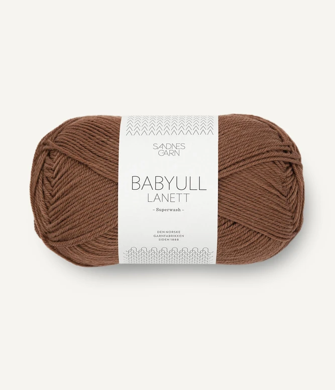 włóczka wełniana Babyull Lanett Sandnes Garn w kolorze 2563 brązowy mleczna czekolada