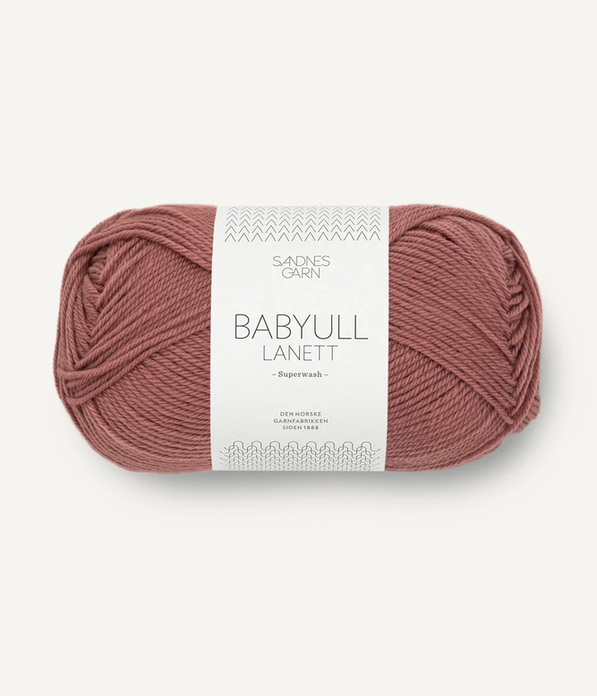 włóczka wełniana Babyull Lanett Sandnes Garn w kolorze 4043 różowy śliwkowy