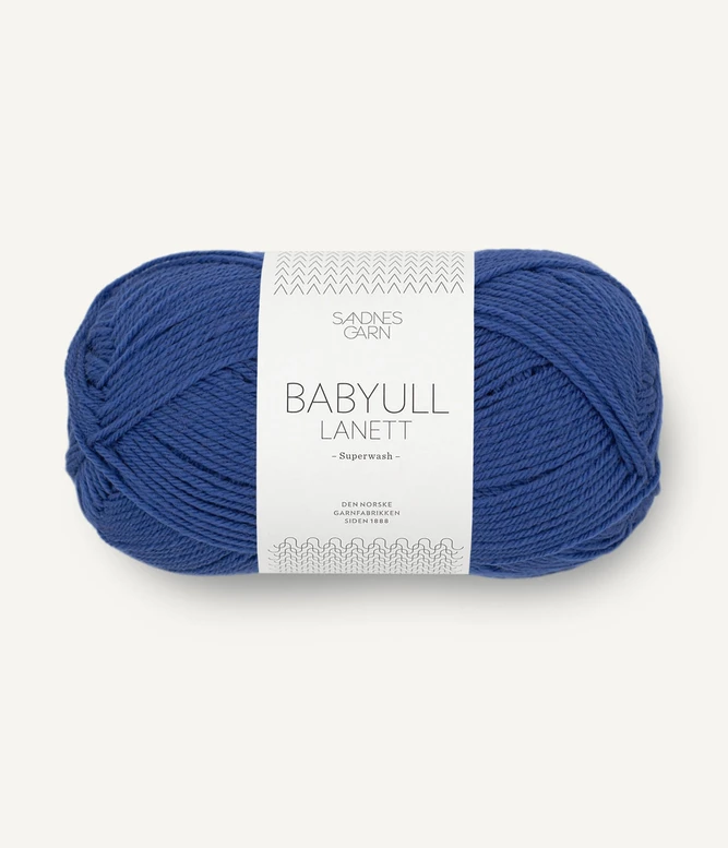 włóczka wełniana Babyull Lanett Sandnes Garn w kolorze 5846 niebieski chabrowy