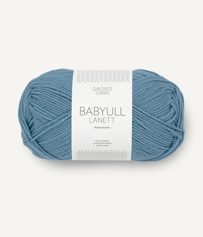 włóczka wełniana Babyull Lanett Sandnes Garn w kolorze 6033 niebieski średni