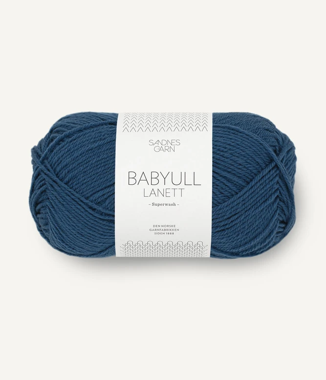 włóczka wełniana Babyull Lanett Sandnes Garn w kolorze 6062 niebieski ciemny