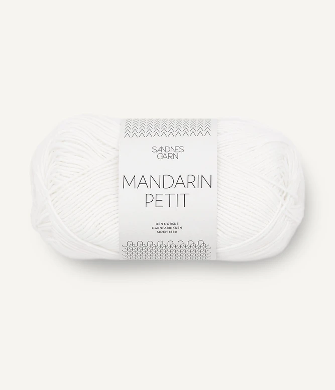 włóczka bawełniana Mandarin Petit Sandnes Garn kolor biały 1001