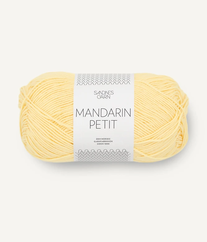 włóczka bawełniana Mandarin Petit Sandnes Garn kolor żółty 2102