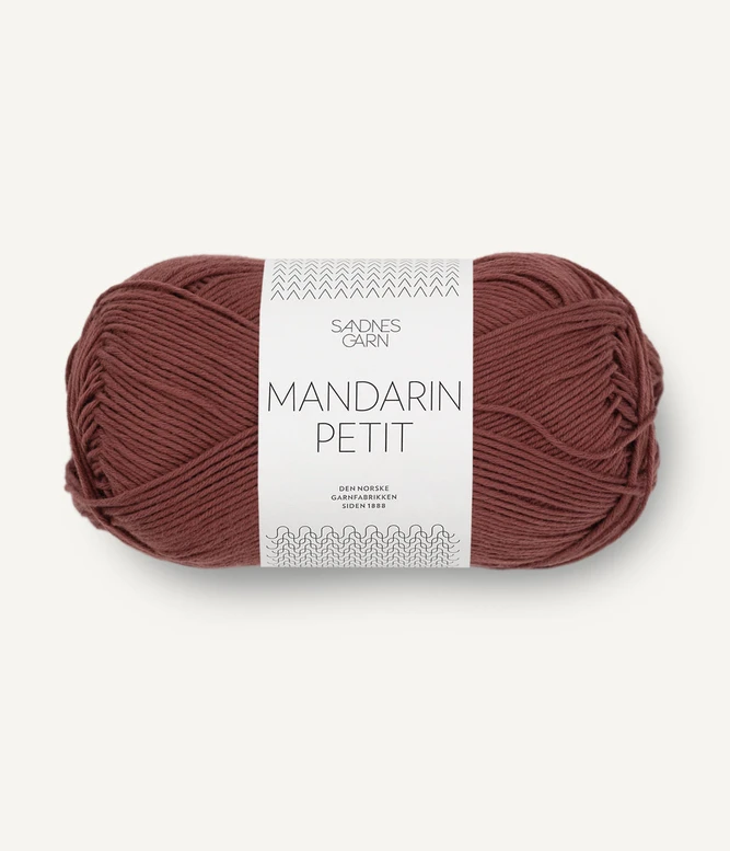 włóczka bawełniana Mandarin Petit Sandnes Garn kolor bordowo brązowy 4063